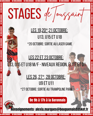 Stage de Toussaint 2026